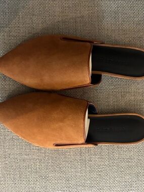 Jenni Kayne  Toe Tan Suede Slip-On Mules - Women's Casual Flats